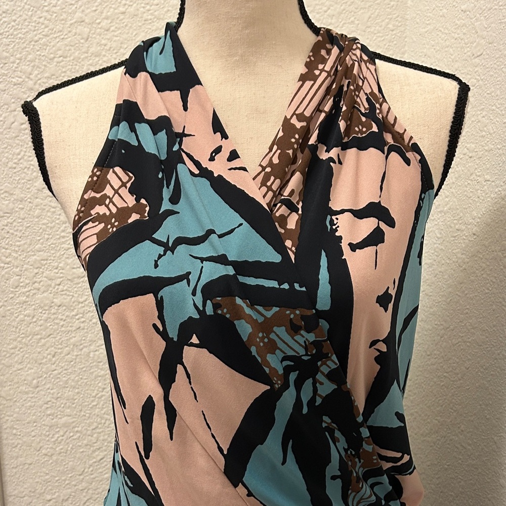 Tori Richard Blue and Pink Maxi Dress, Small - Picture 3 of 4